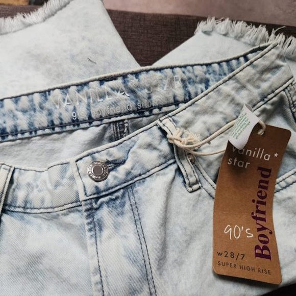 NWT Vanilla Star 90s boyfriend super high rise shorts sz Junior 7 - Picture 4 of 5
